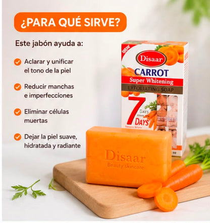 Jabón de Zanahoria Aclarante 200g | Piel Luminosa y Sin Manchas – Resultados en 7 Días