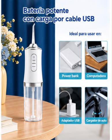 Irrigador Bucal Recargable Inalámbrico — Limpieza Profunda para Dientes y Encías