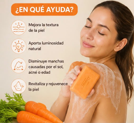 Jabón de Zanahoria Aclarante 200g | Piel Luminosa y Sin Manchas – Resultados en 7 Días