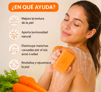 Jabón de Zanahoria Aclarante 200g | Piel Luminosa y Sin Manchas – Resultados en 7 Días