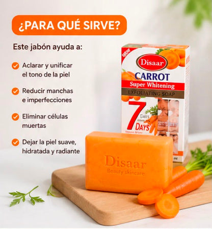 Jabón de Zanahoria Aclarante 200g | Piel Luminosa y Sin Manchas – Resultados en 7 Días
