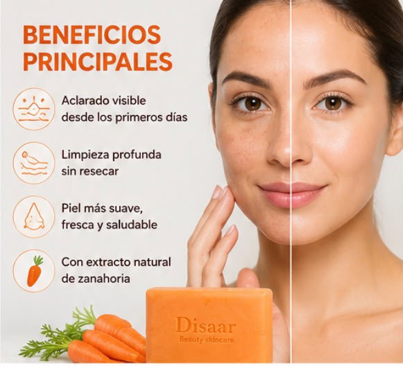 Jabón de Zanahoria Aclarante 200g | Piel Luminosa y Sin Manchas – Resultados en 7 Días