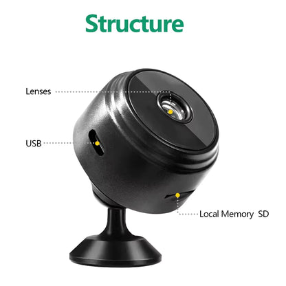 Mini Cámara WiFi de Vigilancia 360° – Visión Nocturna y Alertas al Celular
