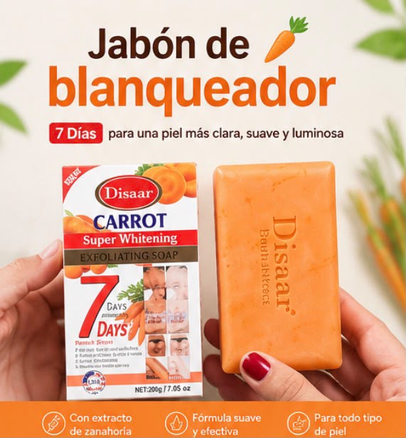 Jabón de Zanahoria Aclarante 200g | Piel Luminosa y Sin Manchas – Resultados en 7 Días