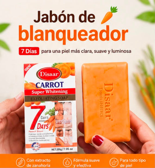 Jabón de Zanahoria Aclarante 200g | Piel Luminosa y Sin Manchas – Resultados en 7 Días