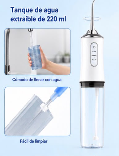 Irrigador Bucal Recargable Inalámbrico — Limpieza Profunda para Dientes y Encías